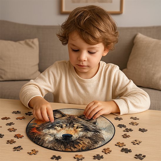 casse tete bois enfant concentrer