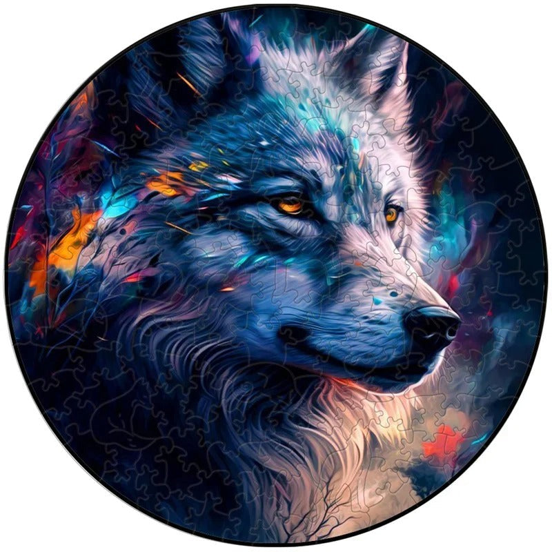 casse tete bois loup bleu a3 a5