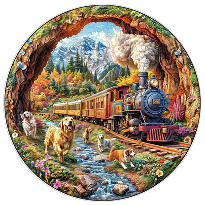 casse tete bois train montagne a3