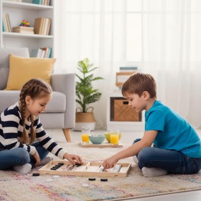deux enfants jouant jeu de societe a2