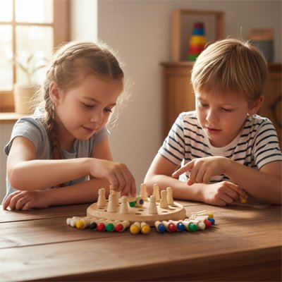 jeux de reflexion enfants concentration plateau bois