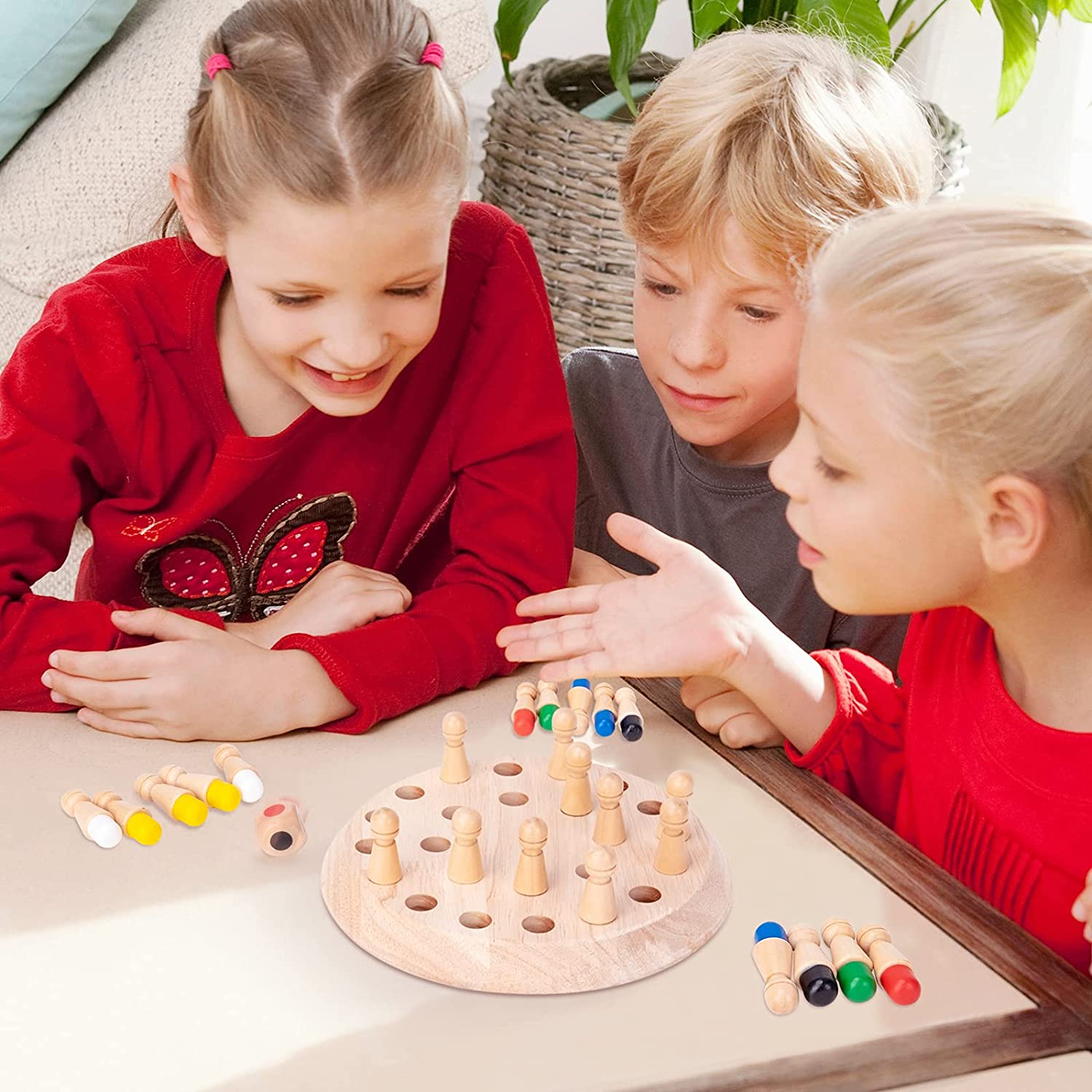 jeux de mémoire en bois et couleur